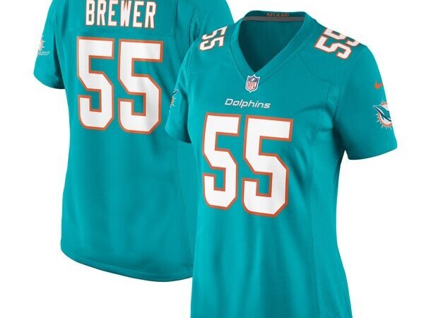 Aaron Brewer Miami Dolphins Nike Women's  Game Jersey -  Aqua