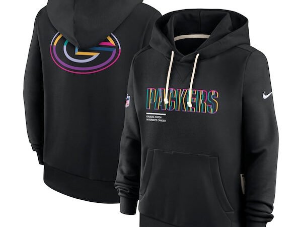 Green Bay Packers Nike Women's 2025 NFL Crucial Catch Sideline Standard Issue Dri-FIT Hoodie - Black