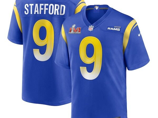Matthew Stafford Los Angeles Rams Nike Super Bowl LVI Bound Game Patch Jersey - Royal
