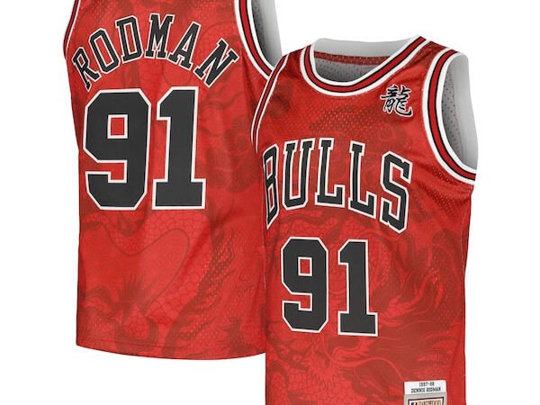 Dennis Rodman Chicago Bulls 1997/98 Hardwood Classics Asian Heritage 6.0 Swingman Throwback Player Jersey - Red