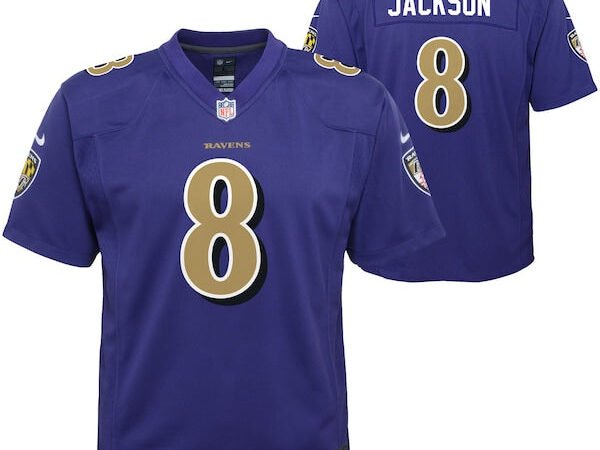 Lamar Jackson Baltimore Ravens Nike Youth Game Jersey - Purple