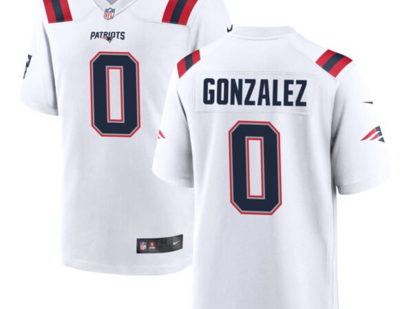 Christian Gonzalez New England Patriots Nike Team Game Jersey -  White
