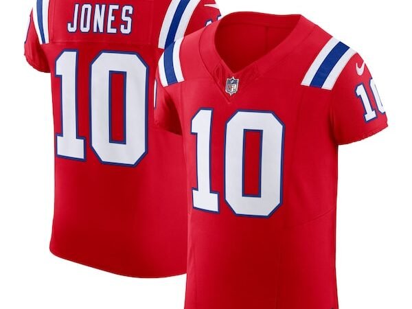 Mac Jones New England Patriots Nike Alternate Vapor F.U.S.E. Elite Jersey - Red