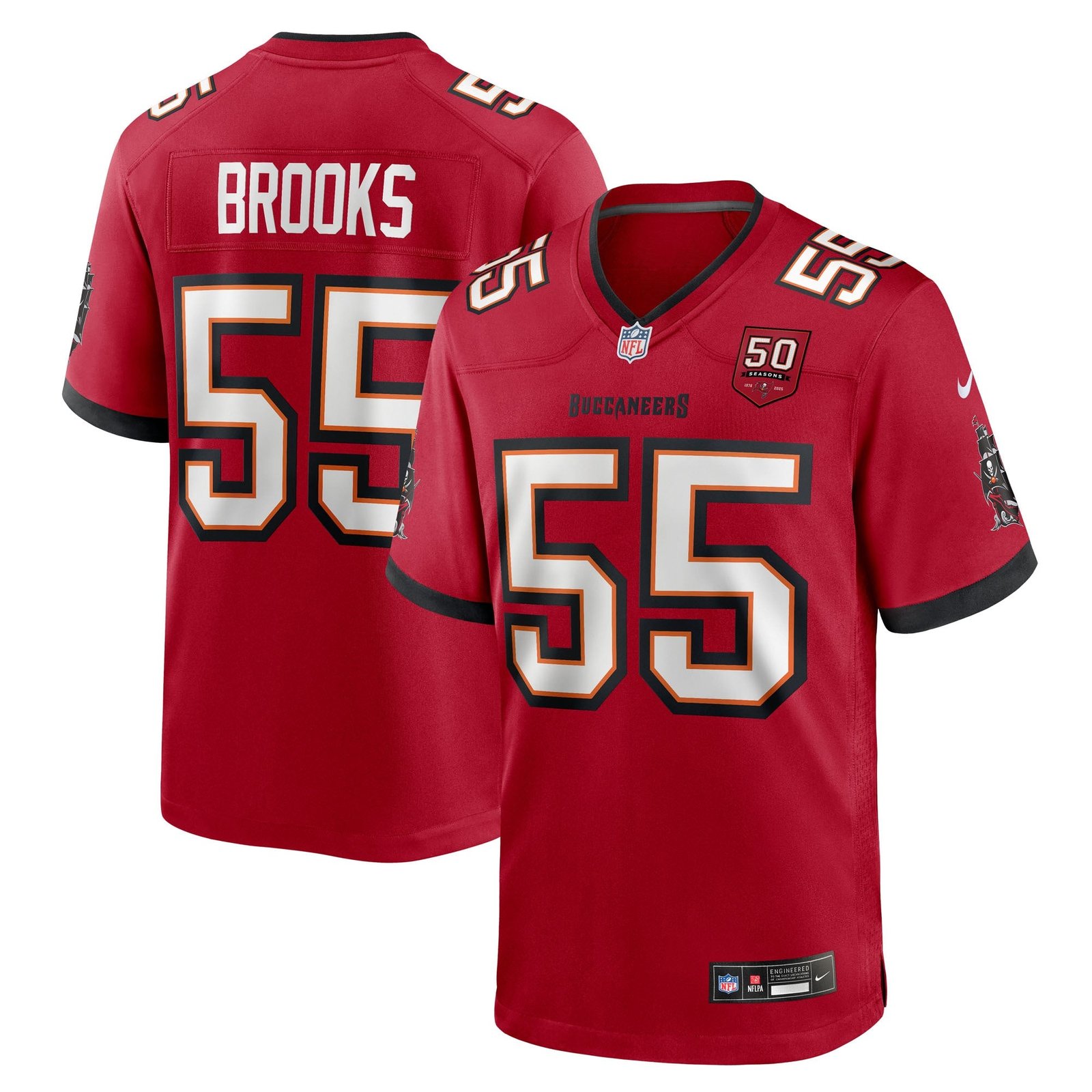 Derrick Brooks Tampa Bay Buccaneers Nike 50th Season Game Jersey - Creamsicle/Red