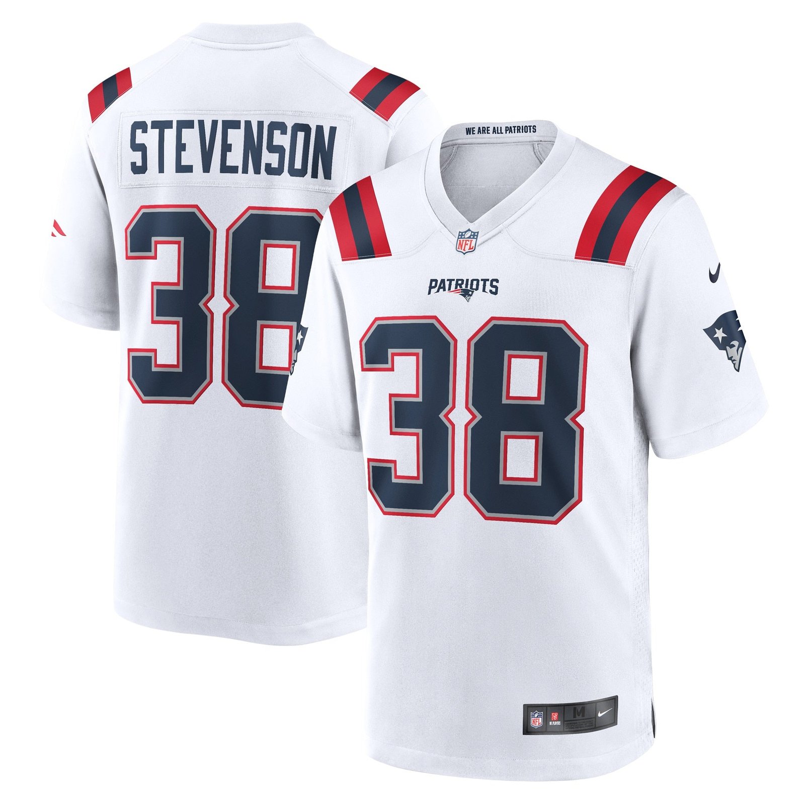 Rhamondre Stevenson New England Patriots Nike Alternate Game Player Jersey - Red/Navy/White