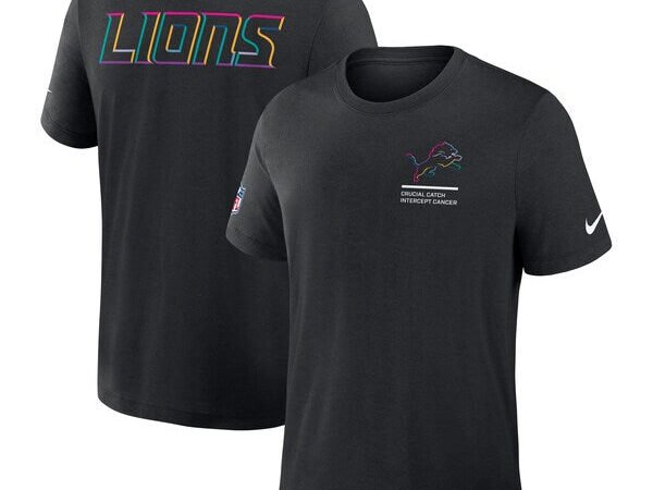 Detroit Lions Nike 2025 NFL Crucial Catch Tri-Blend Dri-FIT T-Shirt - Black