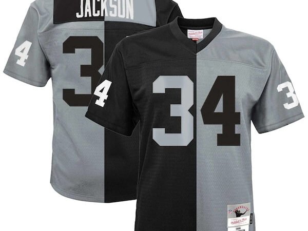 Bo Jackson Las Vegas Raiders Youth Split Legacy Jersey - Black/Silver