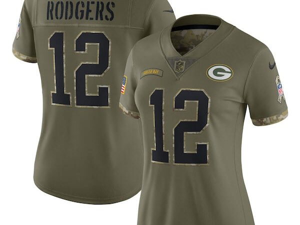 Aaron Rodgers Green Bay Packers Nike Women's 2022 Salute To Service Limited Jersey - Olive