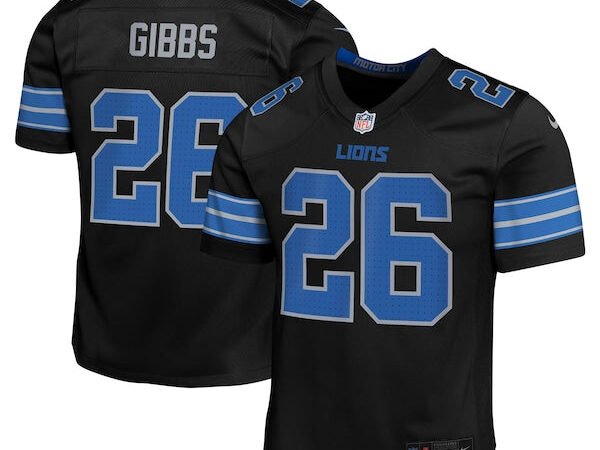 Jahmyr Gibbs Detroit Lions Nike Youth Alternate Player Game Jersey - Black