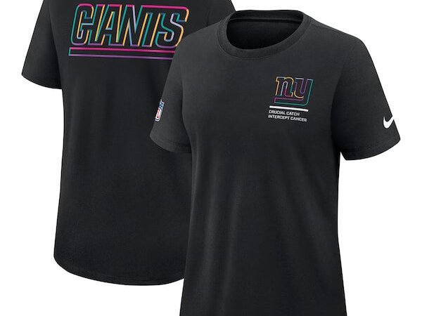 New York Giants Nike Women's 2025 NFL Crucial Catch Tri-Blend Dri-FIT T-Shirt - Black