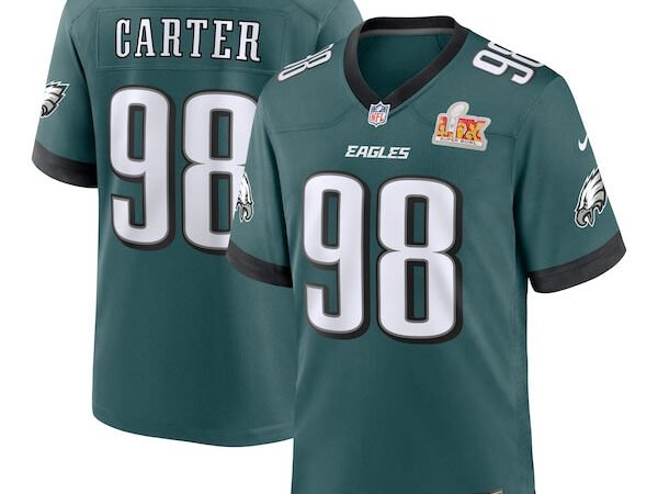 Jalen Carter Philadelphia Eagles Nike Super Bowl LIX Game Player Jersey - Midnight Green