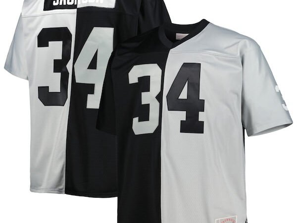 Bo Jackson Las Vegas Raiders Big & Tall Split Legacy Retired Player Replica Jersey - Black/Silver