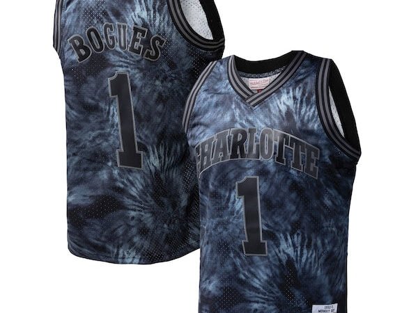 Muggsy Bogues Charlotte Hornets Hardwood Classics 1992/93 Tie-Dye Swingman Jersey - Black