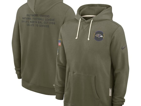 Baltimore Ravens Nike 2025 Salute to Service Sideline Standard Issue Dri-FIT Hoodie - Olive