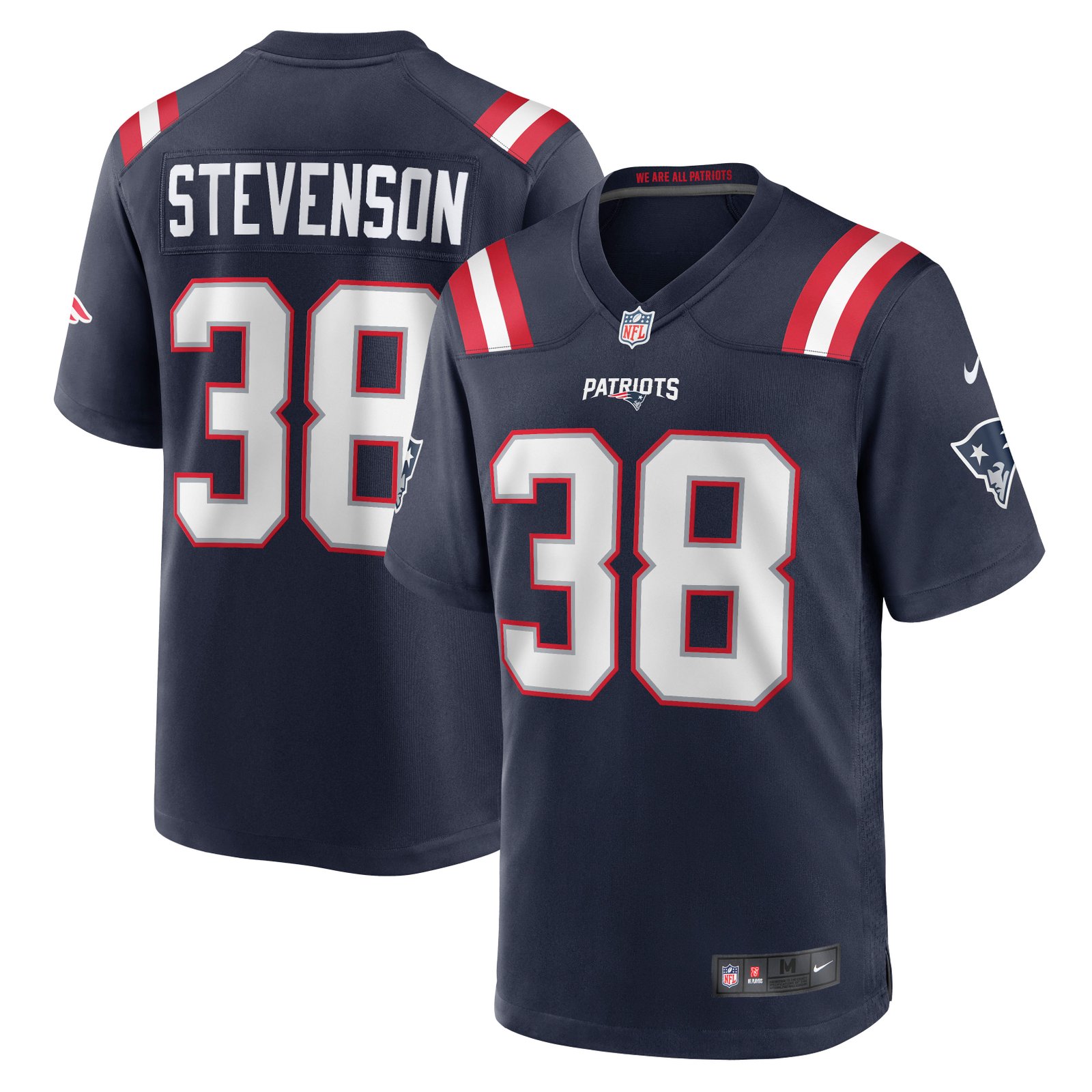 Rhamondre Stevenson New England Patriots Nike Alternate Game Player Jersey - Red/Navy/White