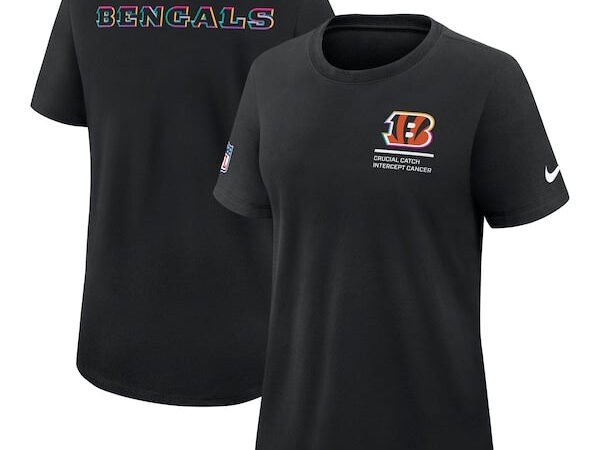 Cincinnati Bengals Nike Women's 2025 NFL Crucial Catch Tri-Blend Dri-FIT T-Shirt - Black