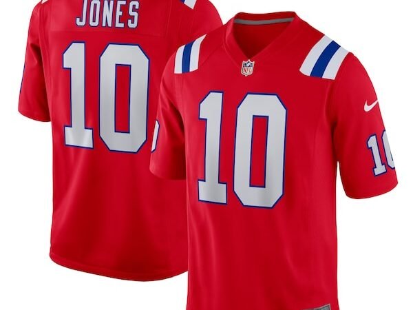 Mac Jones New England Patriots Nike Youth Game Jersey - Red/Navy/White