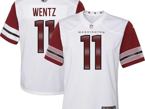 Carson Wentz Washington Commanders Nike Youth Game Jersey - White/Black/Burgundy