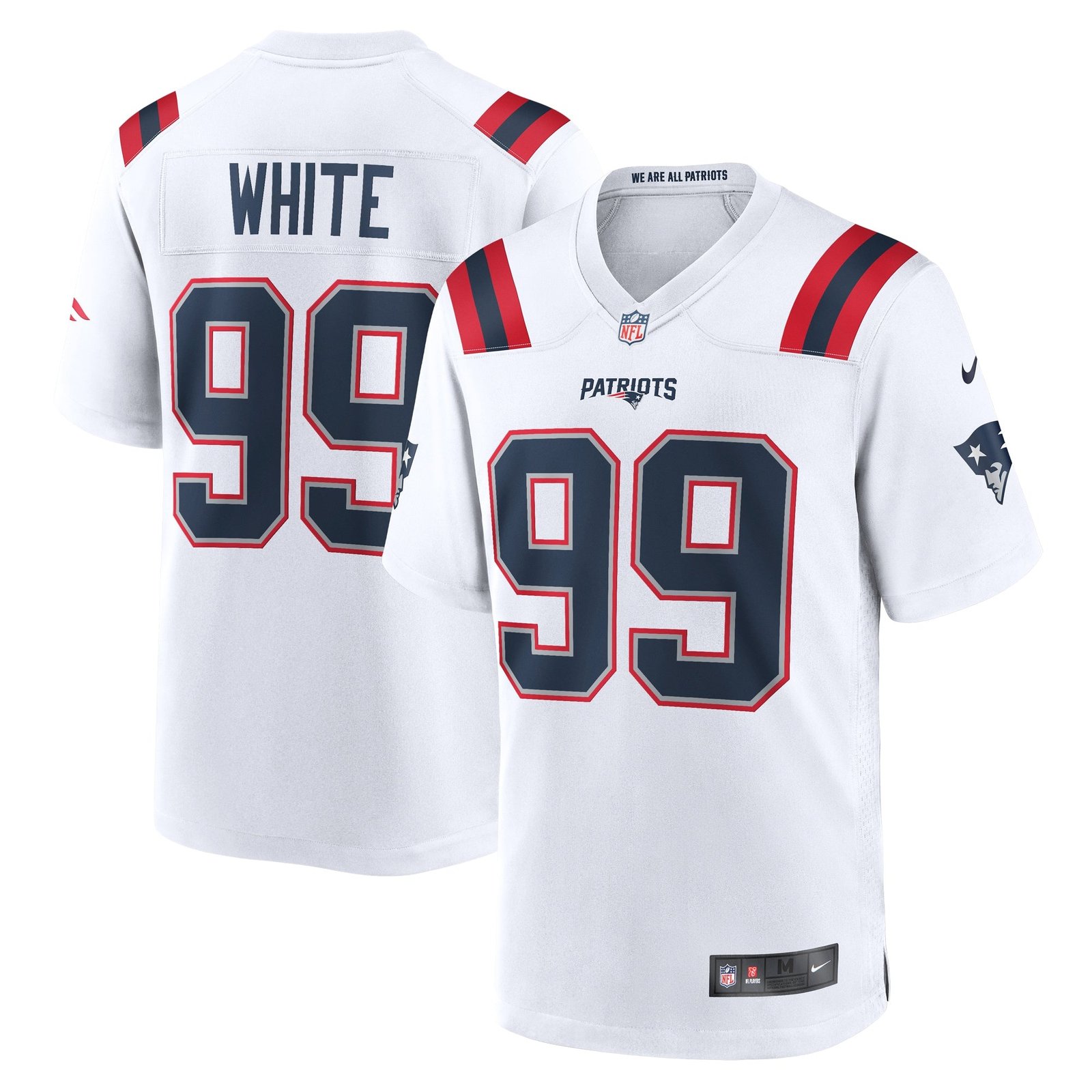 Keion White New England Patriots Nike Alternate Team Game Jersey - Red/Navy/White