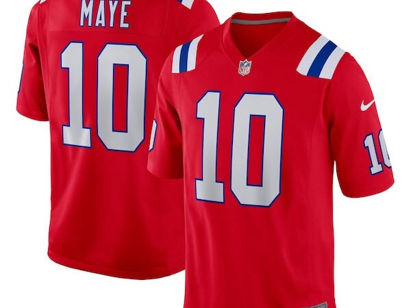 Drake Maye New England Patriots Nike 2024 NFL Draft First Round Pick Player Game Jersey - Red
