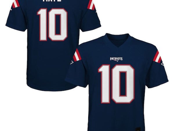 Drake Maye New England Patriots Outerstuff Preschool Replica Player Jersey - Navy