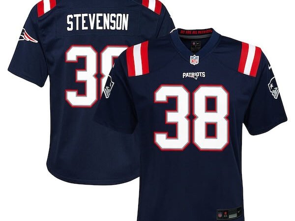 Rhamondre Stevenson New England Patriots Nike Youth Team Player Game Jersey - Navy