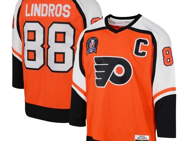 Eric Lindros Philadelphia Flyers Youth 1996-97 Blue Line Player Jersey - Orange