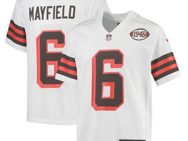 Baker Mayfield Cleveland Browns Nike Youth 1946 Collection Alternate Game Jersey - White/Brown