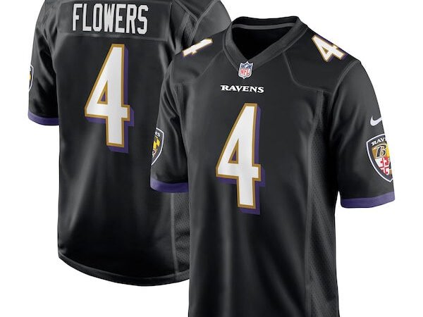 Zay Flowers Baltimore Ravens Nike Team Game Jersey - Black/White
