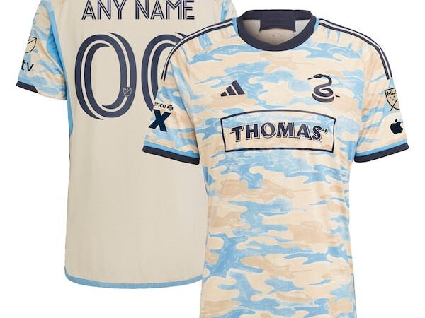 Philadelphia Union adidas 2024 Authentic Secondary Custom Jersey - Tan