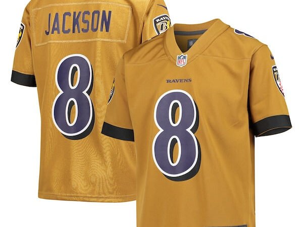 Lamar Jackson Baltimore Ravens Nike Youth Inverted Game Jersey - Gold