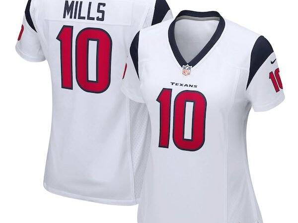 Davis Mills Houston Texans Nike Women's Game Player Jersey - White/Navy