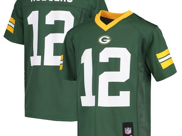 Aaron Rodgers Green Bay Packers Youth Replica Player Jersey - Green/White