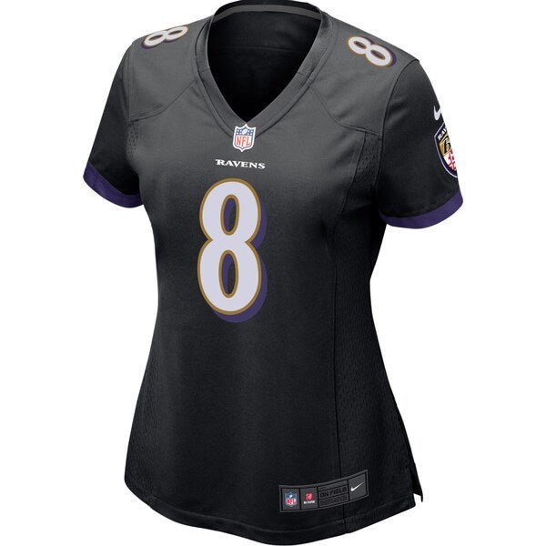 Lamar Jackson Baltimore Ravens Nike Women's Game Jersey - Black/Purple/White