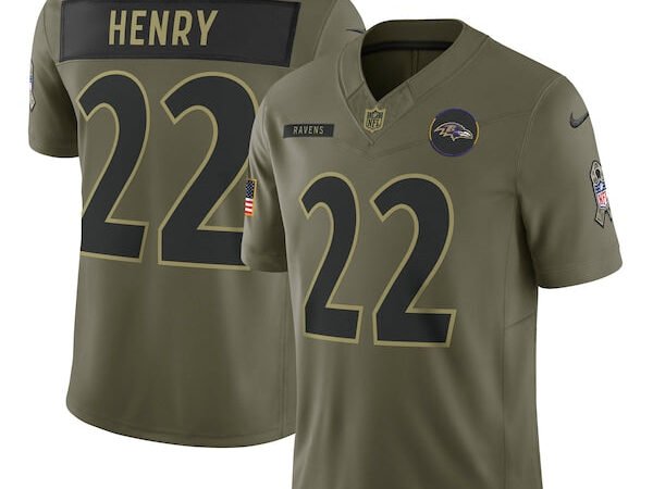 Derrick Henry Baltimore Ravens Nike 2025 Salute to Service Limited Jersey - Olive