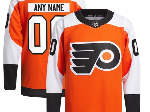 Philadelphia Flyers adidas Home Primegreen Authentic Custom Jersey - Burnt Orange