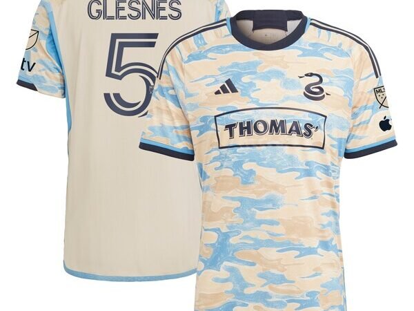 Jakob Glesnes Philadelphia Union adidas 2024 For Philly Authentic Jersey - Tan