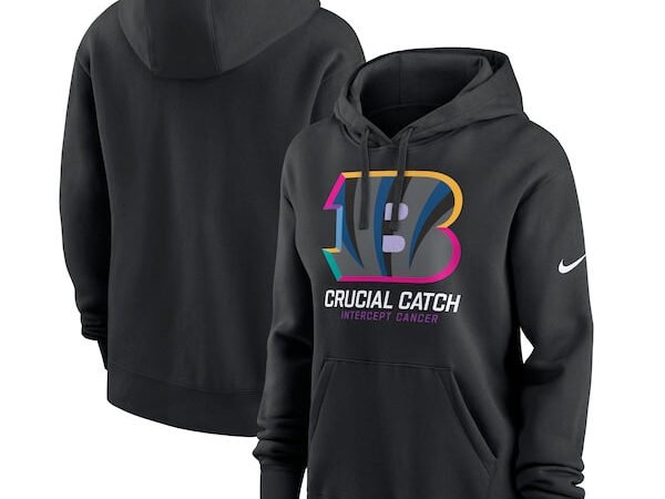 Cincinnati Bengals Nike Women's 2024 NFL Crucial Catch Club Pullover Hoodie - Black