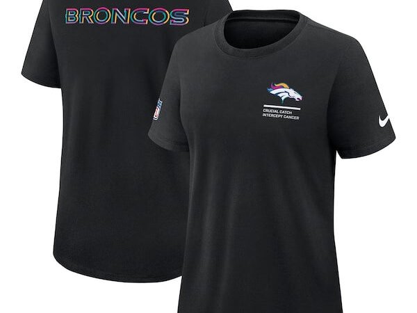 Denver Broncos Nike Women's 2025 NFL Crucial Catch Tri-Blend Dri-FIT T-Shirt - Black