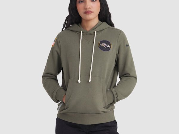 Baltimore Ravens Nike Women's 2025 Salute to Service Sideline Standard Issue Dri-FIT Hoodie - Olive