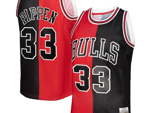 Scottie Pippen Chicago Bulls Big & Tall Hardwood Classics 1997/98 Split Swingman Jersey - Red/Black