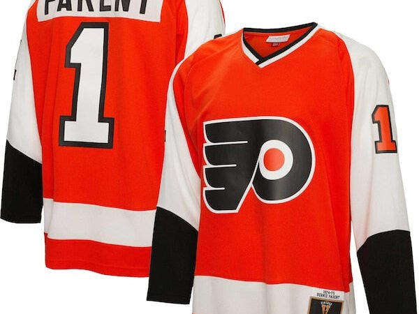 Bernie Parent Philadelphia Flyers  1974/75 Blue Line Player Jersey - Orange