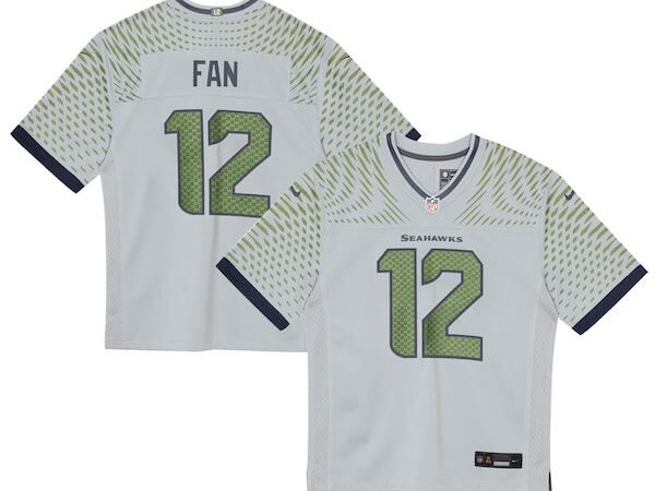 12s Seattle Seahawks Nike Preschool 2025 Rivalries Collection Game Jersey - Wolf Gray