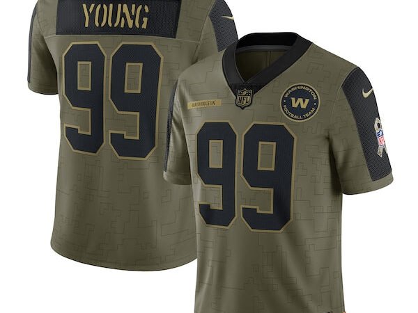 Chase Young Washington Football Team Nike 2021 Salute To Service Limited Player Jersey - Olive