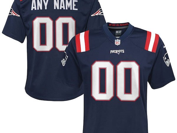 New England Patriots Nike Youth Custom Game Jersey - Navy