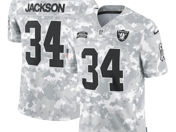 Bo Jackson Las Vegas Raiders Nike 2024 Salute to Service Retired Player Limited Jersey - Arctic Camo