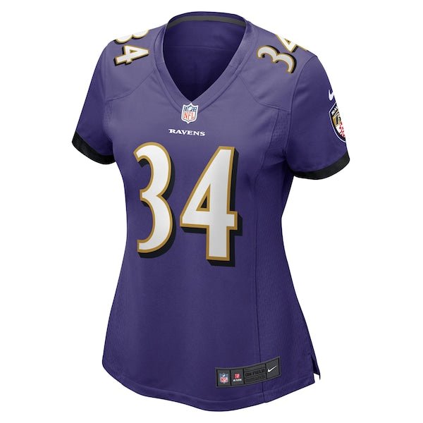 Keaton Mitchell Baltimore Ravens Nike Women's Game Jersey - Purple