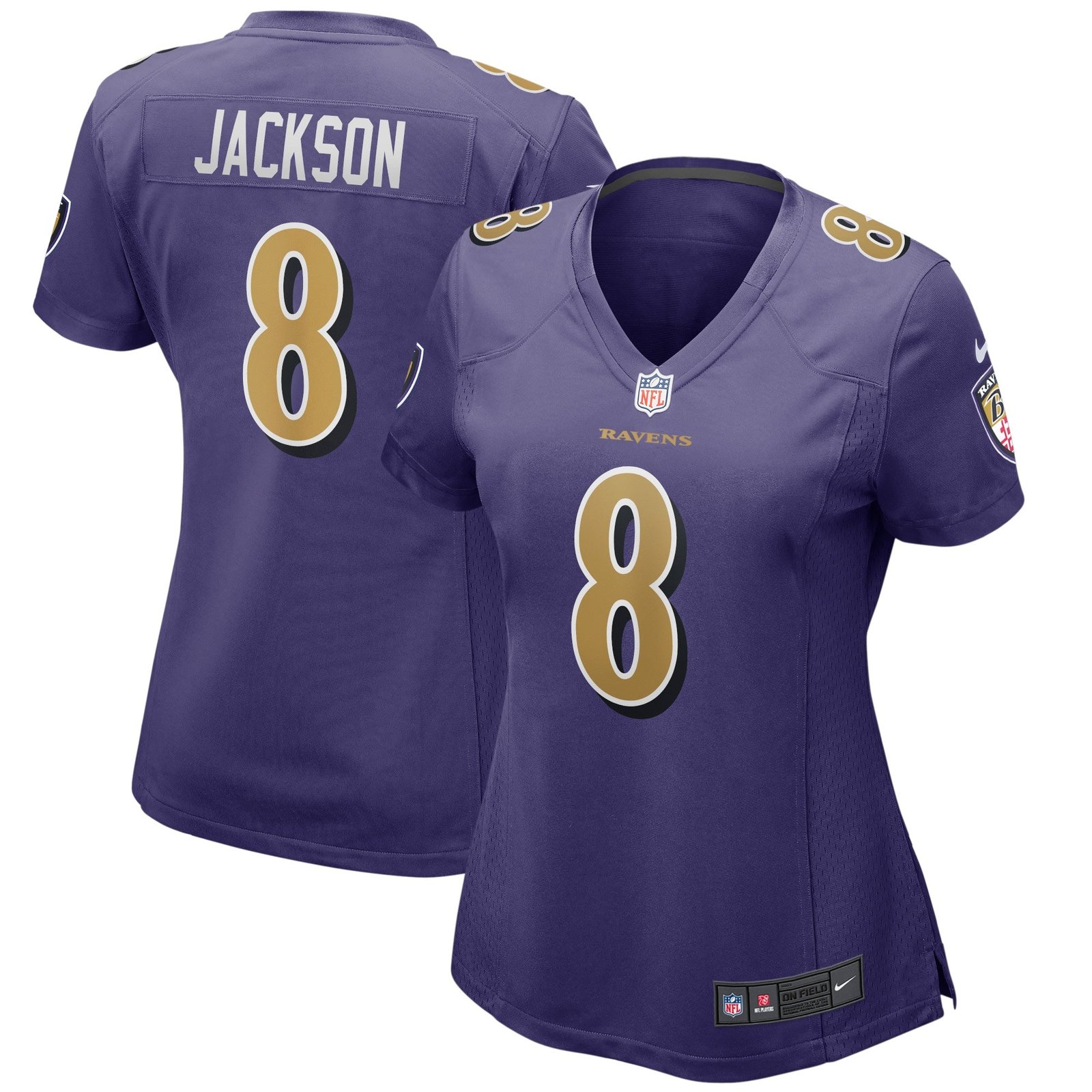 Lamar Jackson Baltimore Ravens Nike Women's Game Jersey - Black/Purple/White