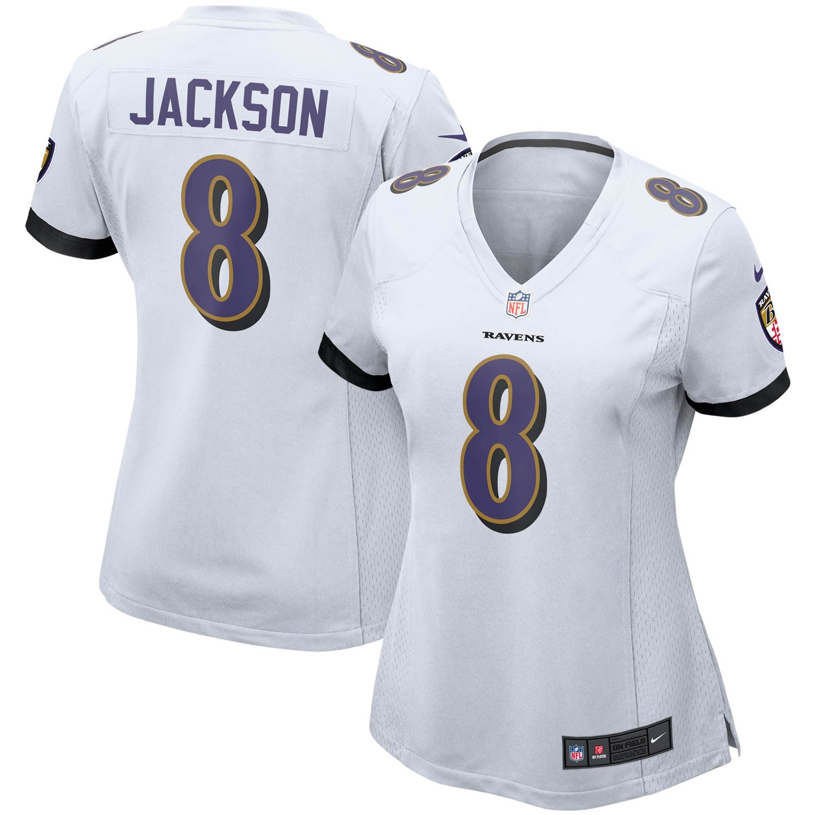 Lamar Jackson Baltimore Ravens Nike Women's Game Jersey - Black/Purple/White