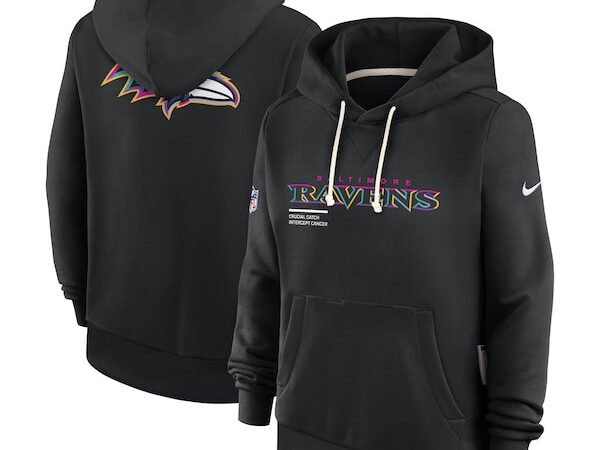Baltimore Ravens Nike Women's 2025 NFL Crucial Catch Sideline Standard Issue Dri-FIT Hoodie - Black